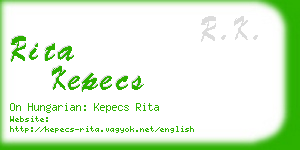 rita kepecs business card